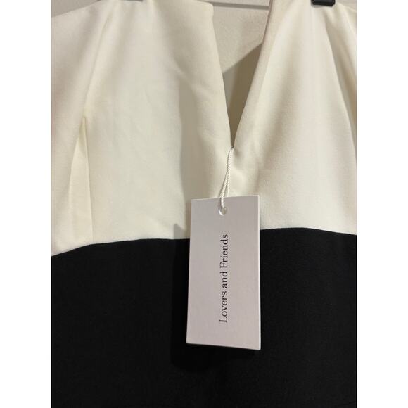 NWT Lovers and Friends Anais Colorblock Strapless Gown Black & White Women's L - Picture 6 of 12
